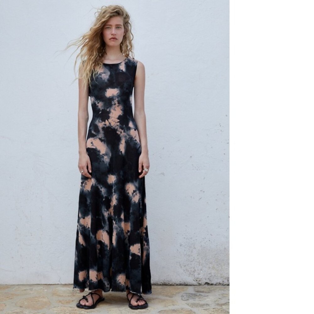 Zara Tie Dye Knit Maxi Dress, NWT, S